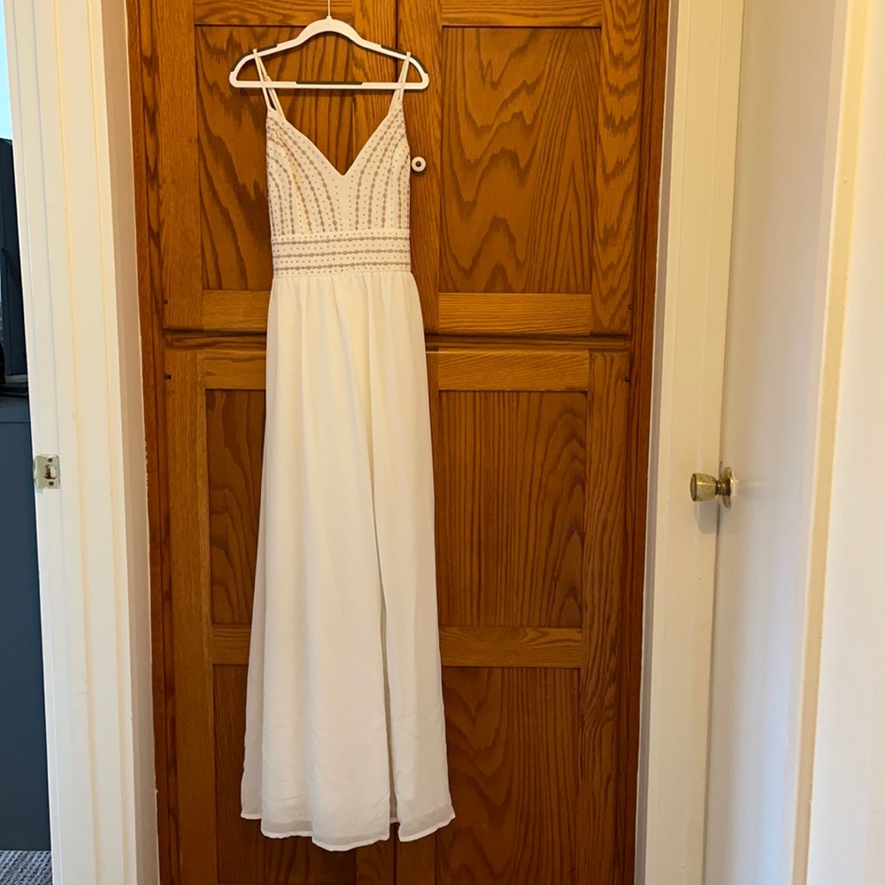 Lulus Meet Me in Madrid Beaded maxi dress